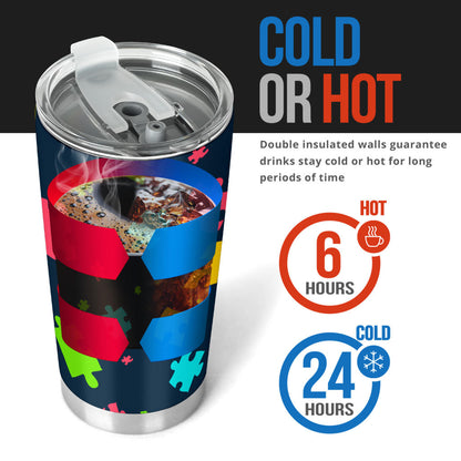 Autism Awareness Colorful Design Print Tumbler