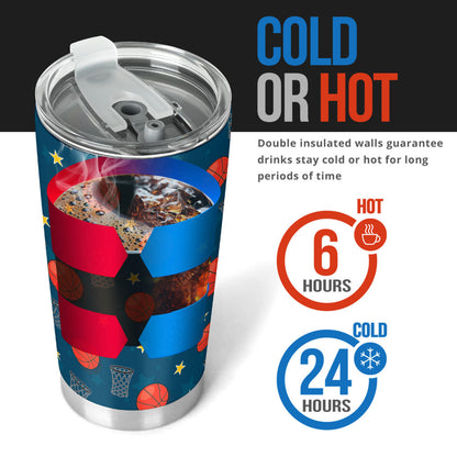Basketball Classic Print Pattern Tumbler