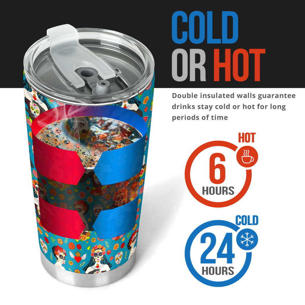 Day of the Dead Old School Girl Design Tumbler