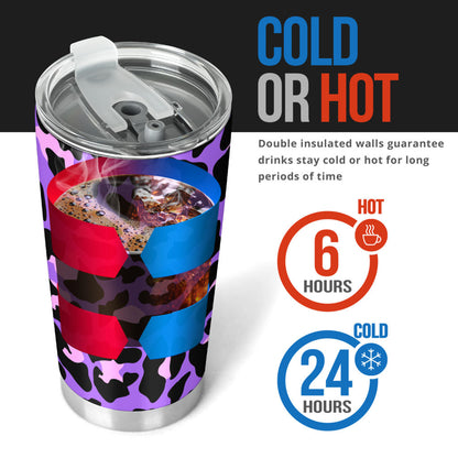 Cheetah Purple Neon Print Pattern Tumbler
