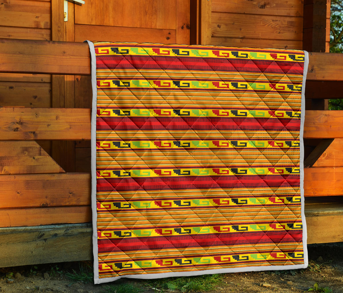 Mexican Blanket Ornament Print Pattern Quilt Bedspread