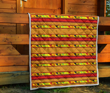 Mexican Blanket Ornament Print Pattern Quilt Bedspread