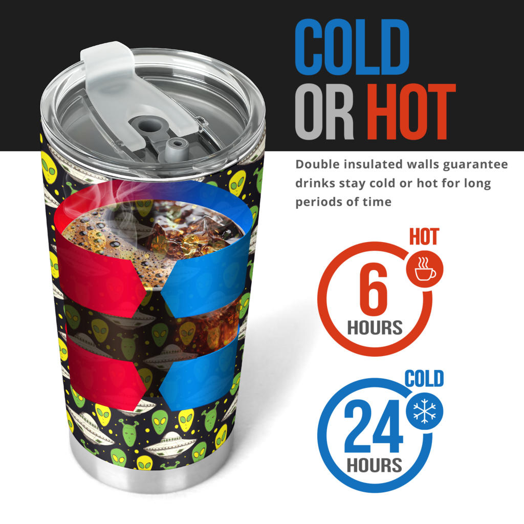 Alien UFO Pattern Tumbler