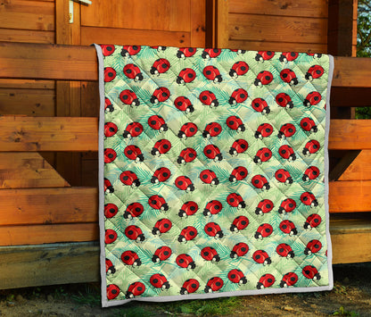 Ladybug Cute Print Pattern Quilt Bedspread