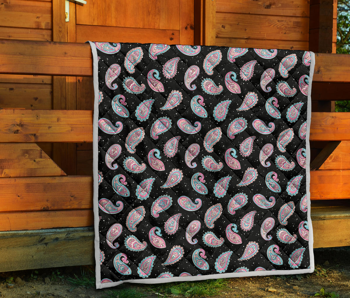 Paisley Pink Design Mandala Print Quilt Bedspread