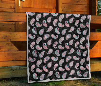 Paisley Pink Design Mandala Print Quilt Bedspread