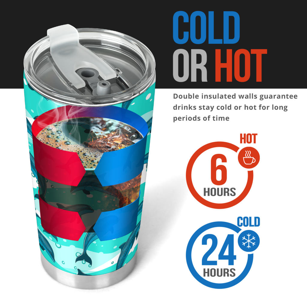 Dolphin Design Print Pattern Tumbler