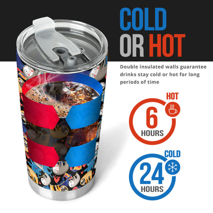 Sloth Cartoon Design Themed Print Tumbler
