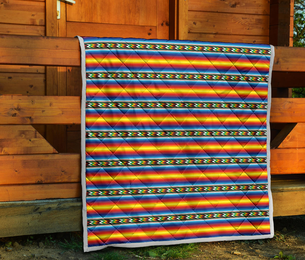 Mexican Blanket ZigZag Print Pattern Quilt Bedspread