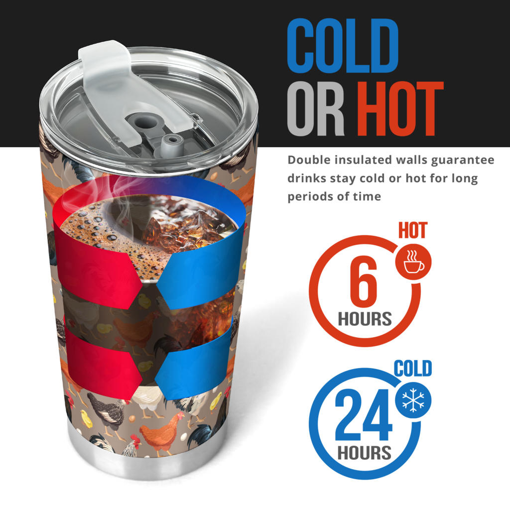 Chicken Evolution Pattern Tumbler