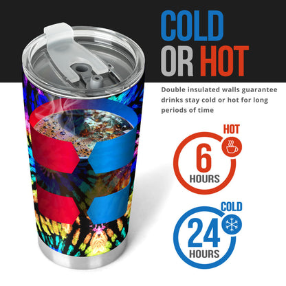 Tie Dye Rainbow Design Print Tumbler
