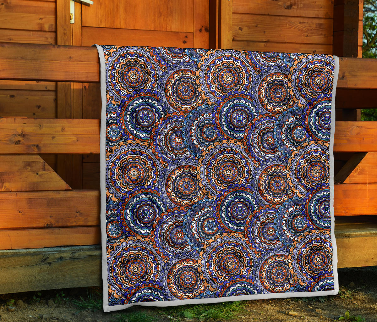 Mandala Boho Chic Design Print Quilt Bedspread