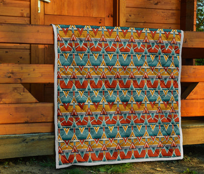 Kente Print African Design Themed Quilt Bedspread