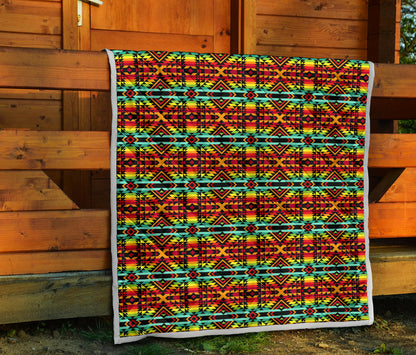 Kente Red Design African Print Quilt Bedspread