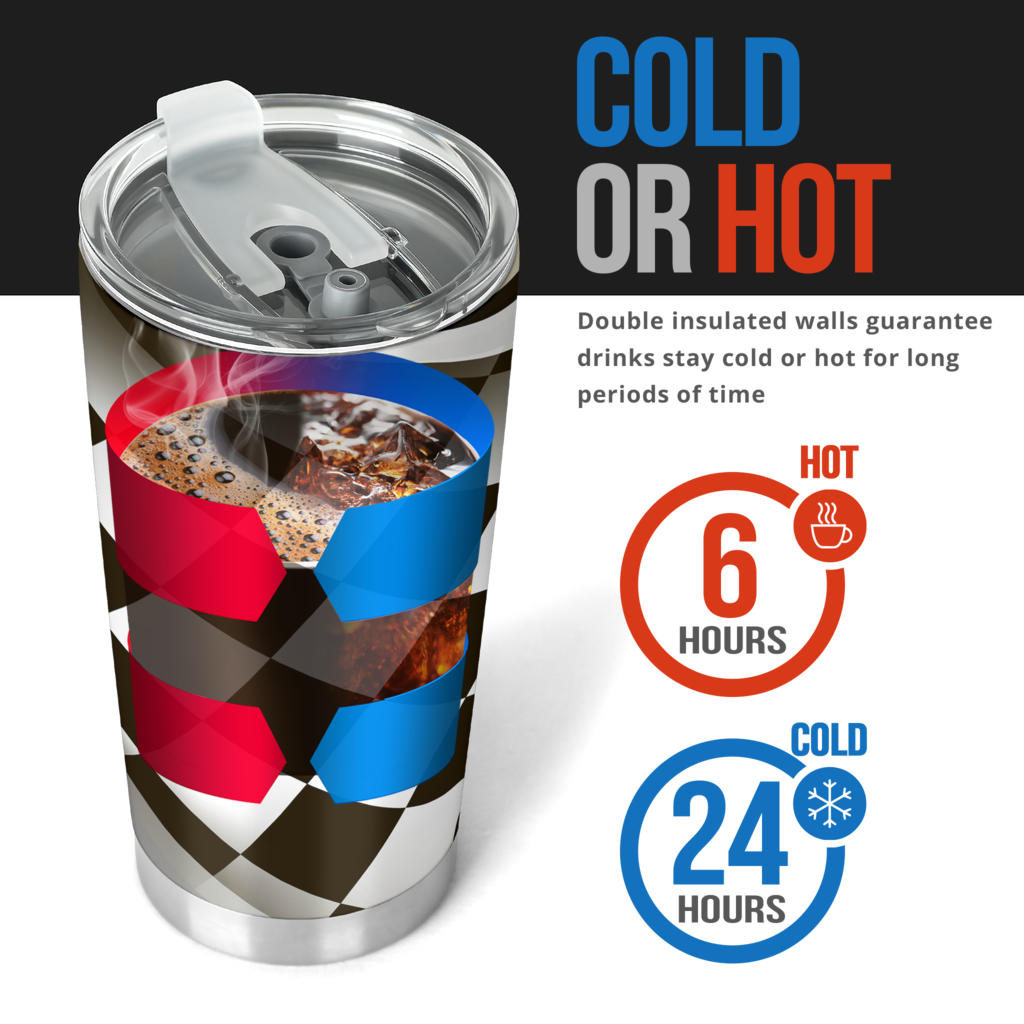 Checkered Flag Racing Style Tumbler