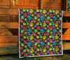 Paw Colorful Print Quilt Bedspread