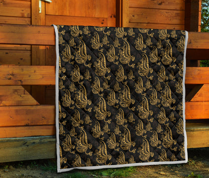 Owl Tribal Polynesian Design Print Quilt Bedspread