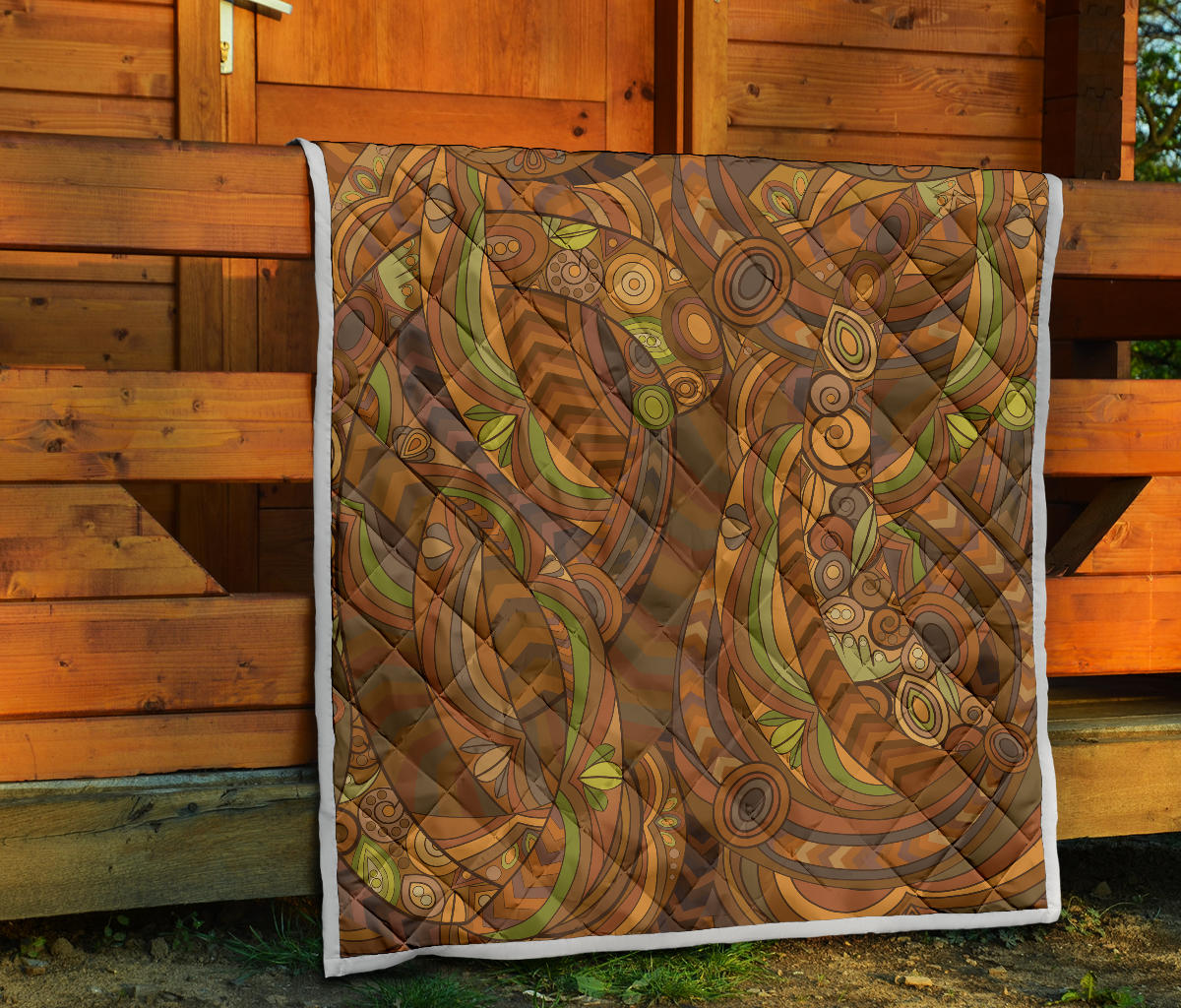 Maori Ornament Design Print Quilt Bedspread