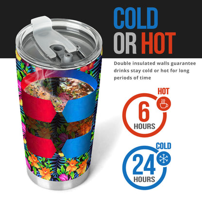 Tropical Folower Colorful Print Tumbler
