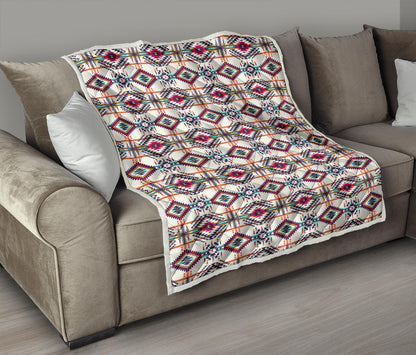 Indian Navajo Art Themed Design Print Quilt Bedspread