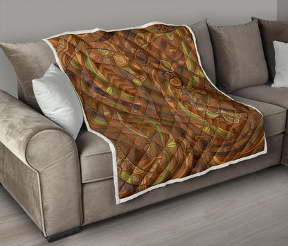 Maori Ornament Design Print Quilt Bedspread