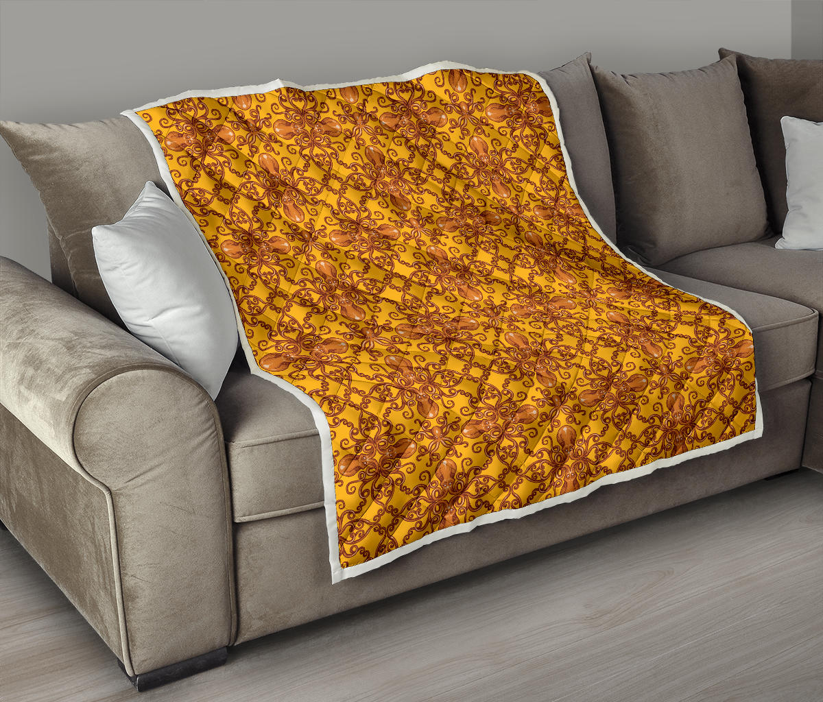 Octopus Background Design Print Quilt Bedspread