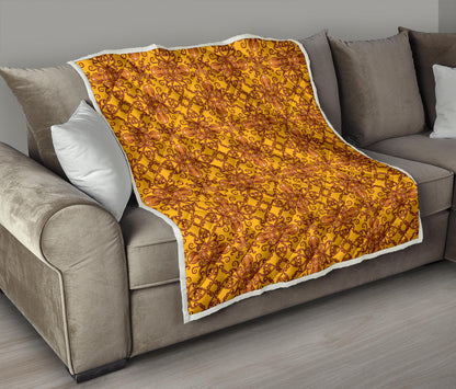 Octopus Background Design Print Quilt Bedspread