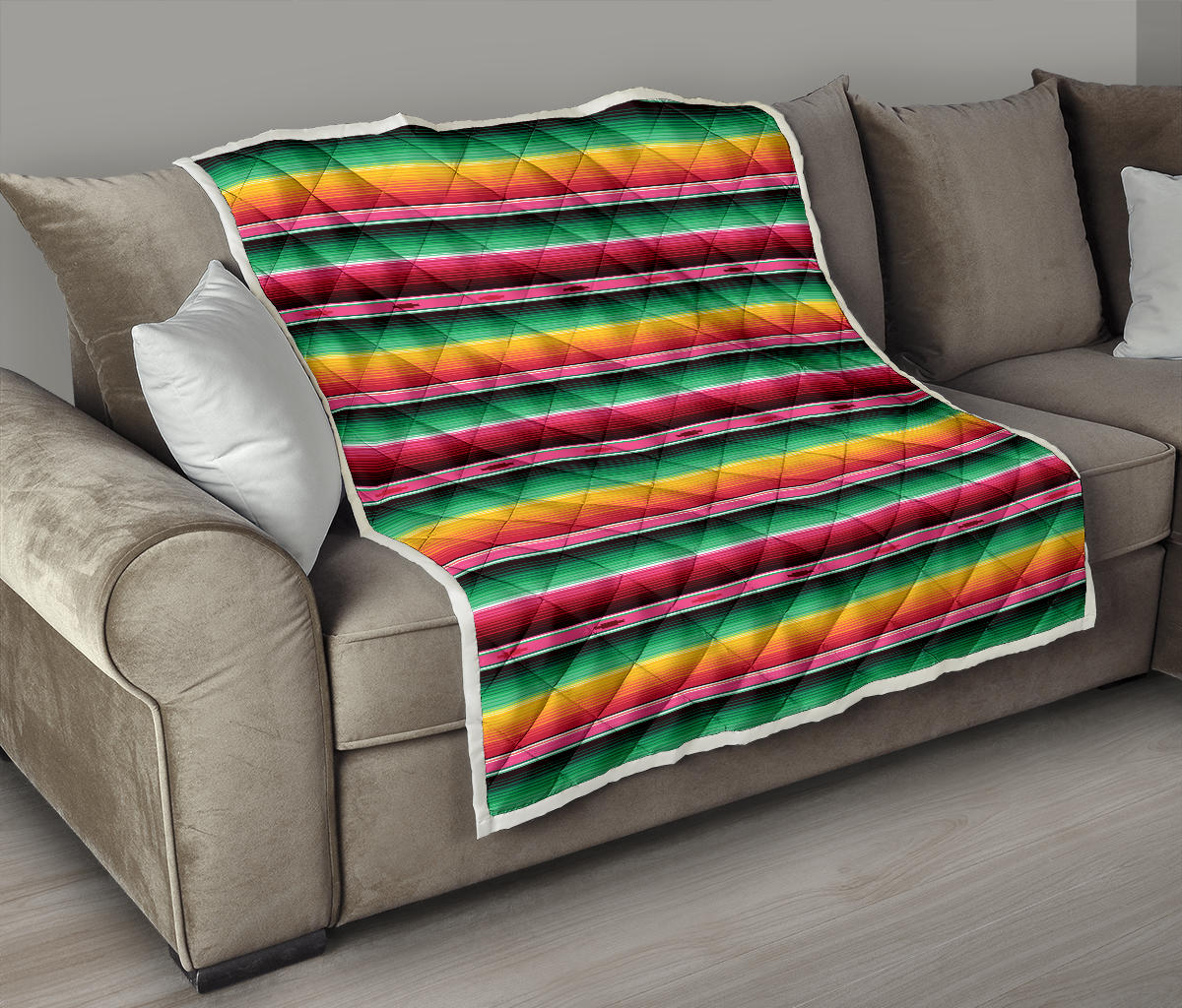 Mexican Blanket Classic Print Pattern Quilt Bedspread