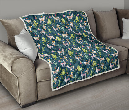 Llama with Cactus Design Print Quilt Bedspread