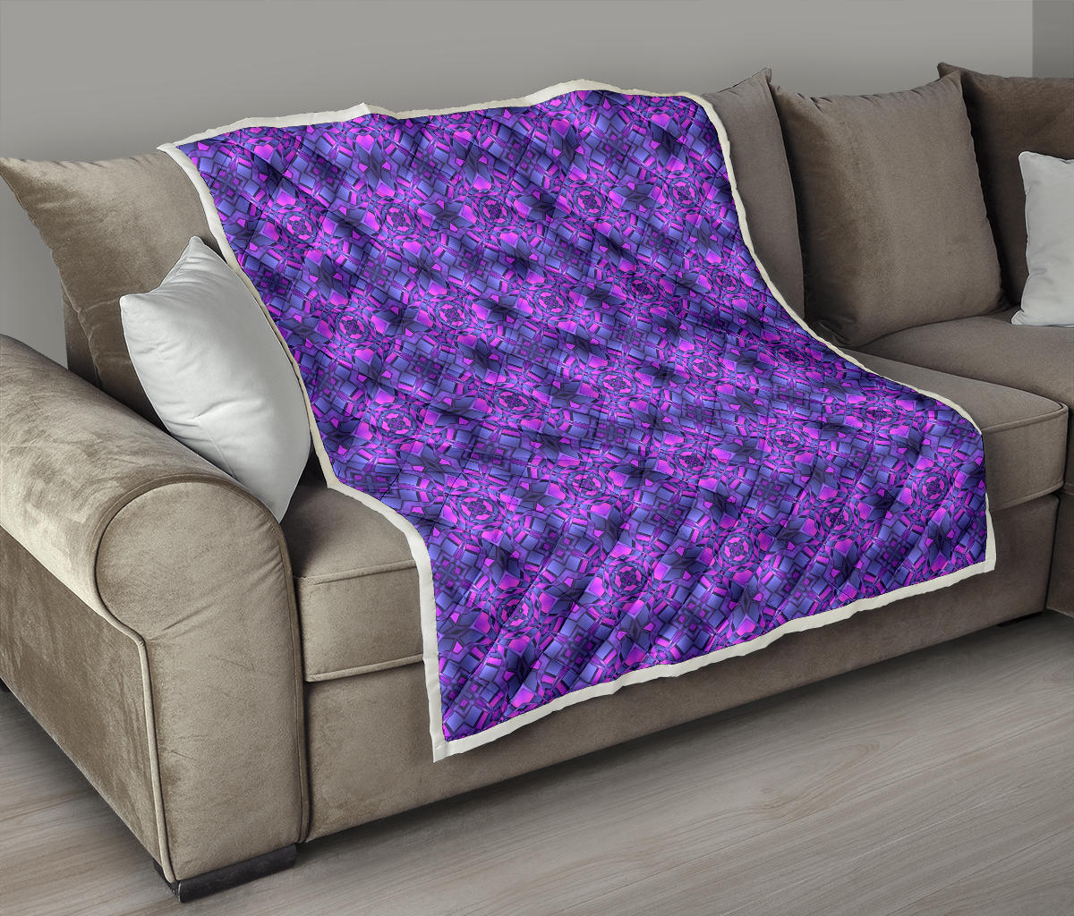 kaleidoscope Pattern Print Design Quilt Bedspread