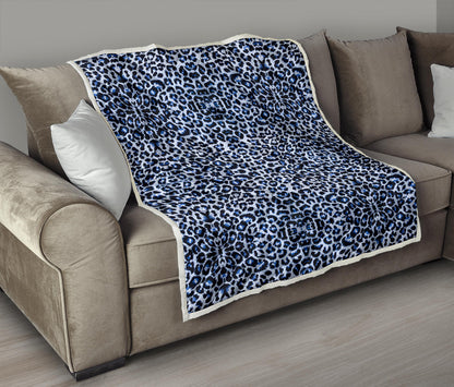 Leopard Blue Skin Print Quilt Bedspread