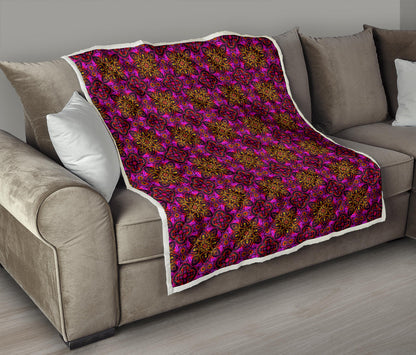 kaleidoscope Abstract Print Design Quilt Bedspread