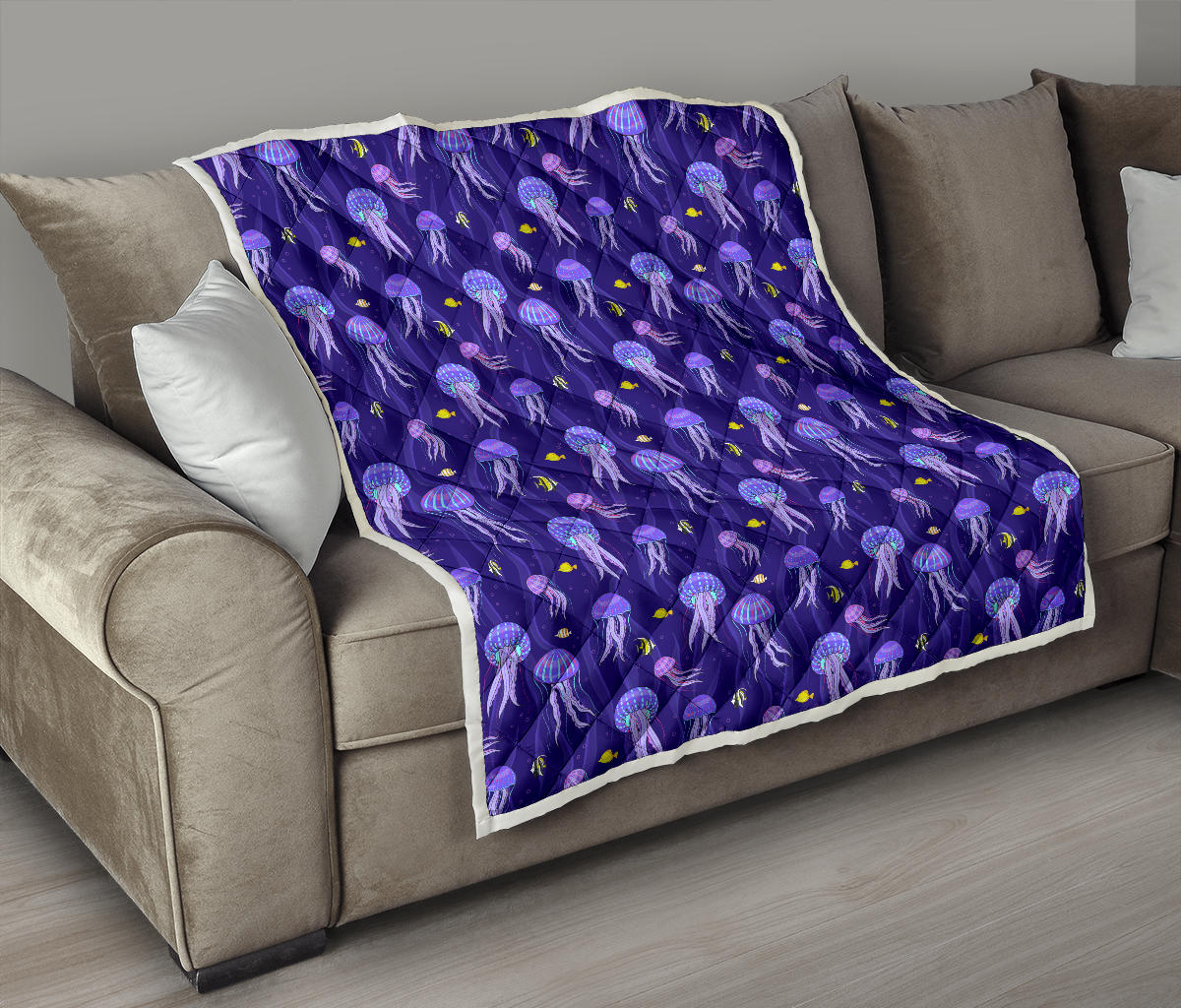 Jellyfish Style Print Quilt Bedspread