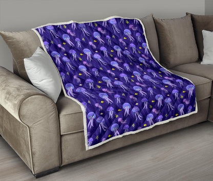 Jellyfish Style Print Quilt Bedspread