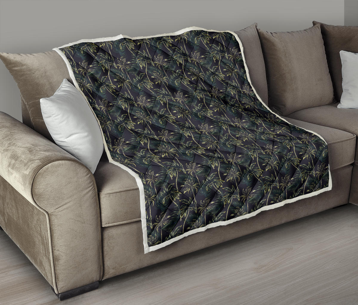Palm Tree Background Design Print Quilt Bedspread