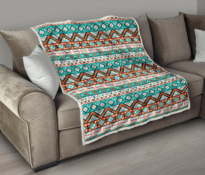 Navajo Style Print Pattern Quilt Bedspread