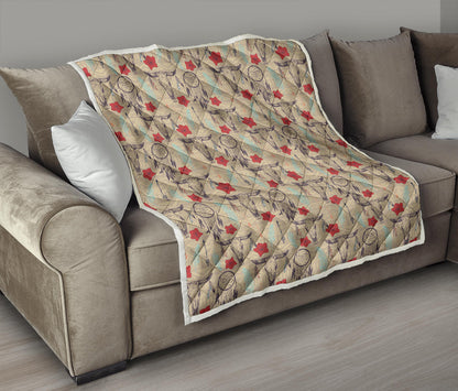 Native Buffalo Head Themed Design Print Quilt Bedspread