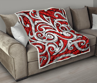 Maori Polynesian Themed Design Print Quilt Bedspread