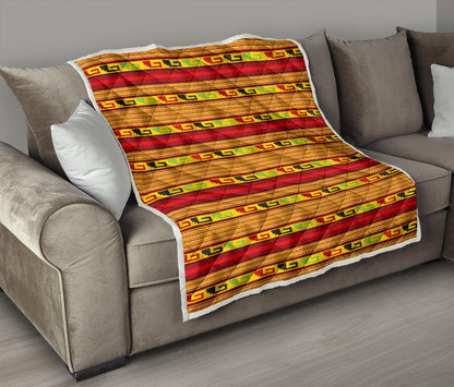 Mexican Blanket Ornament Print Pattern Quilt Bedspread