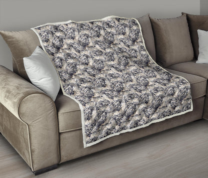 Owl Realistic Themed Design Print Quilt Bedspread