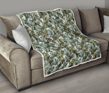 Koala Pattern Design Print Quilt Bedspread