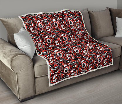 Native North American Themed Print Quilt Bedspread