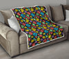 Paw Colorful Print Quilt Bedspread