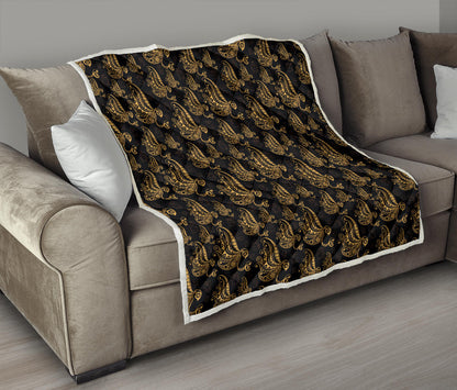 Owl Tribal Polynesian Design Print Quilt Bedspread