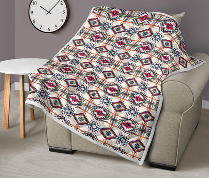 Indian Navajo Art Themed Design Print Quilt Bedspread