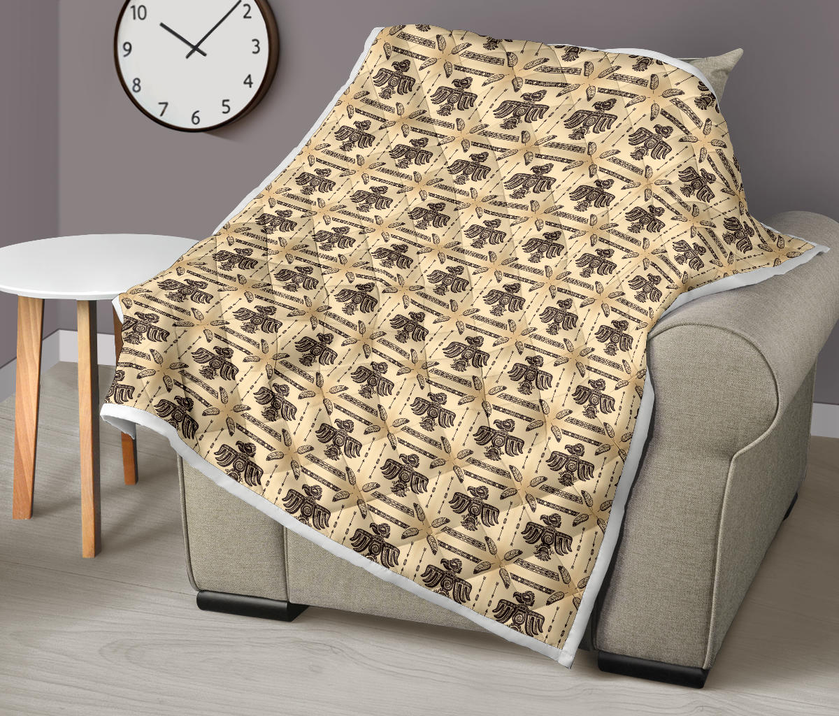 Native American Themed Design Print Quilt Bedspread