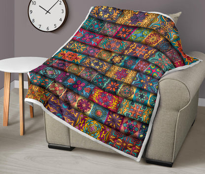 Mandala Style Design Print Quilt Bedspread