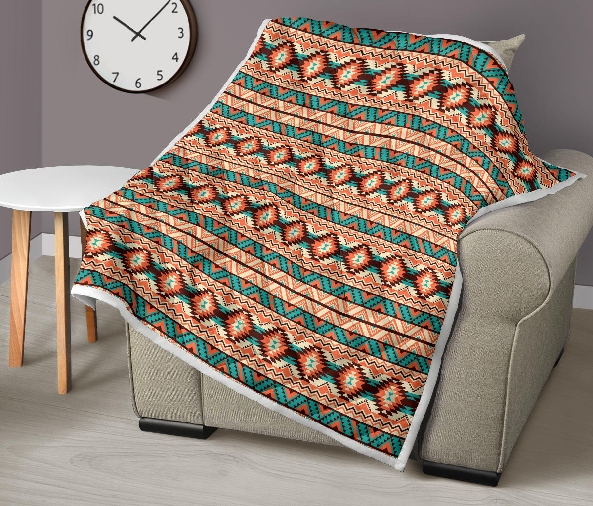 Navajo Western Style Print Pattern Quilt Bedspread