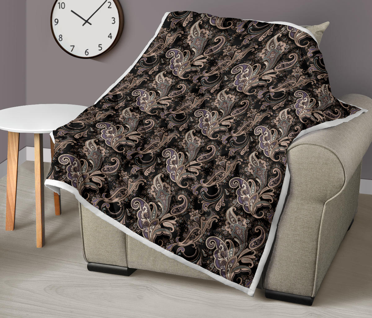 Paisley Mandala Design Print Quilt Bedspread