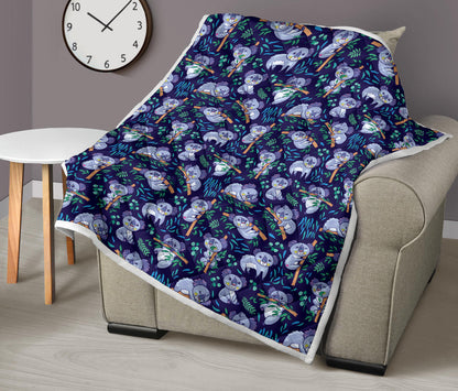Koala Themed Design Print Quilt Bedspread
